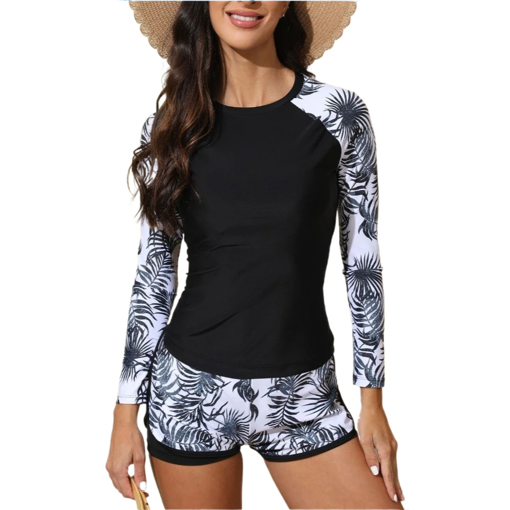 Women Separated Long Sleeve Top Flat Boxer Bottom Swimsuit Sunscreen Surfing Wetsuit Rash Guard for Female Water Sports Swimming
Women Separated Long Sleeve Top Flat Boxer Bottom Swimsuit Sunscreen Surfing Wetsuit Rash Guard for Female Water Sports Swimming