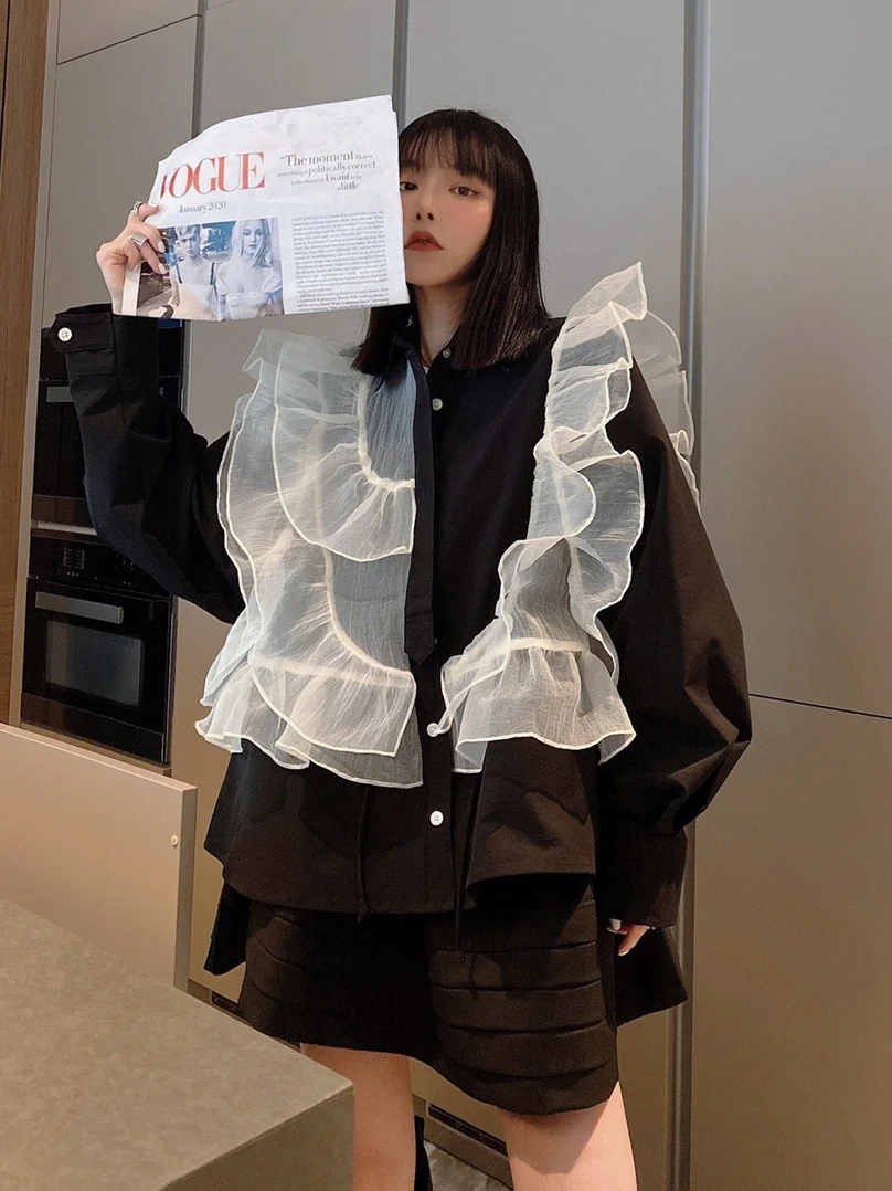 Elegant Black Long Sleeve Women's Shirt Design Sensation Early Spring New Style 2026 Fashionable Top Coat Jacket
Elegant Black Long Sleeve Women's Shirt Design Sensation Early Spring New Style 2026 Fashionable Top Coat Jacket