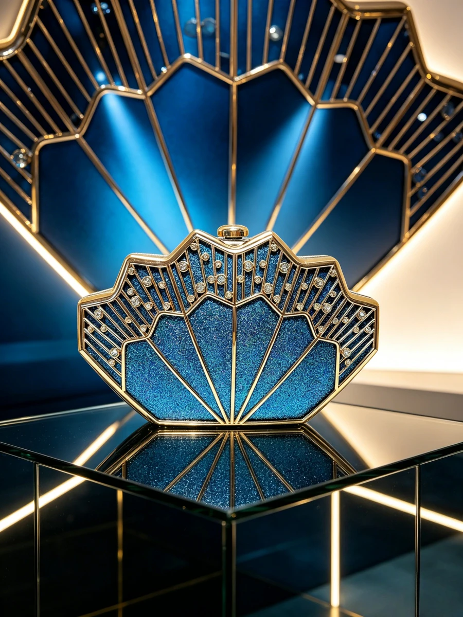 Iridescent Blue Art Deco Fan Hollow Gold Line Frame Clutch Bag Women Glam Evening Handbag For Wedding Banquet Cocktail Runway
Iridescent Blue Art Deco Fan Hollow Gold Line Frame Clutch Bag Women Glam Evening Handbag For Wedding Banquet Cocktail Runway