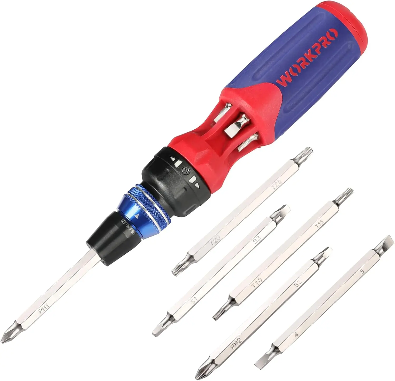 12-in-1 Ratcheting Multi-Bit Screwdriver Set, Quick-Load Mechanism with Double-End Bits in Handle
12-in-1 Ratcheting Multi-Bit Screwdriver Set, Quick-Load Mechanism with Double-End Bits in Handle