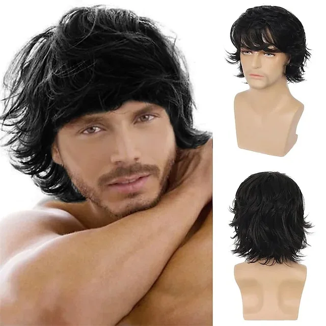 WHIMSICAL W Synthetic Mens Wig Short Black Layered Heat Resistant Wigs for Male Daily Party Cosplay Wig Halloween
WHIMSICAL W Synthetic Mens Wig Short Black Layered Heat Resistant Wigs for Male Daily Party Cosplay Wig Halloween