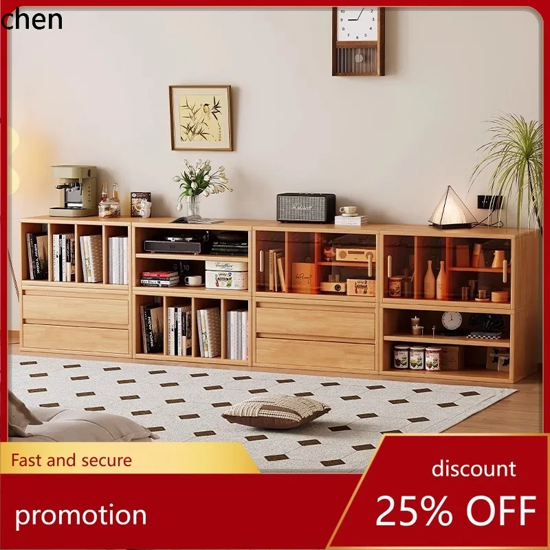 Cz solid wood multifunctional home living room storage cabinet, freely combinable tv stand, floor-standing storage bookcase
Cz solid wood multifunctional home living room storage cabinet, freely combinable tv stand, floor-standing storage bookcase