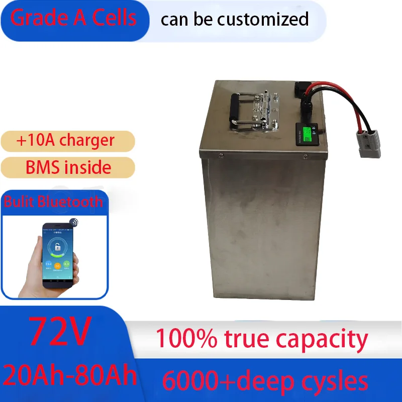 72V 20AH 30AH 40Ah 50AH 60AH 70AH 80Ah Lithium -ion battery with BMS for motorcycle electric car pedal energy golf cart
72V 20AH 30AH 40Ah 50AH 60AH 70AH 80Ah Lithium -ion battery with BMS for motorcycle electric car pedal energy golf cart
