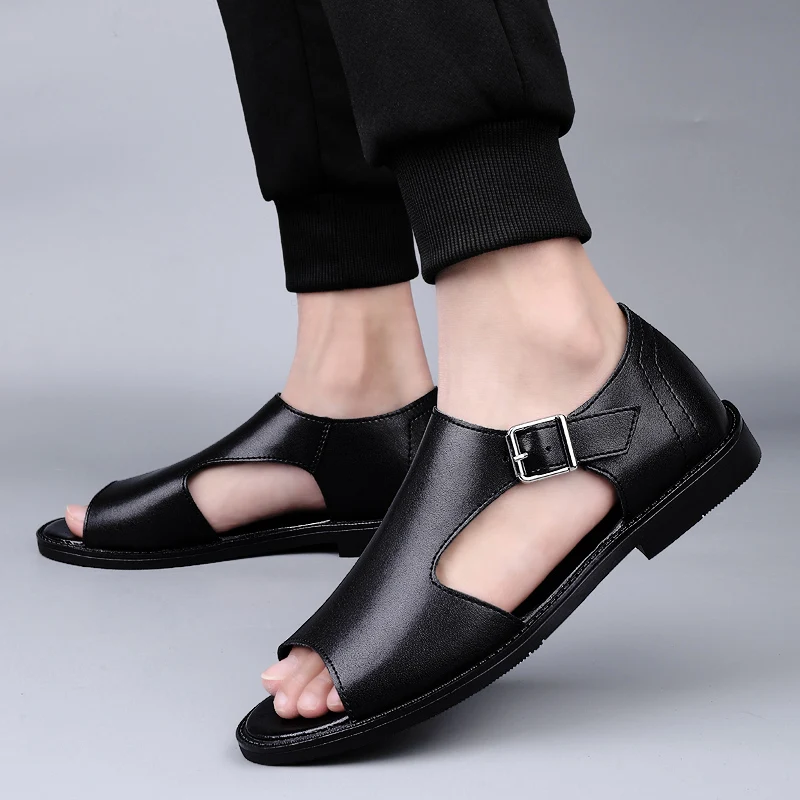 Genuine Leather Sandals Men Fashion Hollow Out Business Casual Shoes Soft Sole Comfort Beach Leather Flat Designer Men Sandalias
Genuine Leather Sandals Men Fashion Hollow Out Business Casual Shoes Soft Sole Comfort Beach Leather Flat Designer Men Sandalias