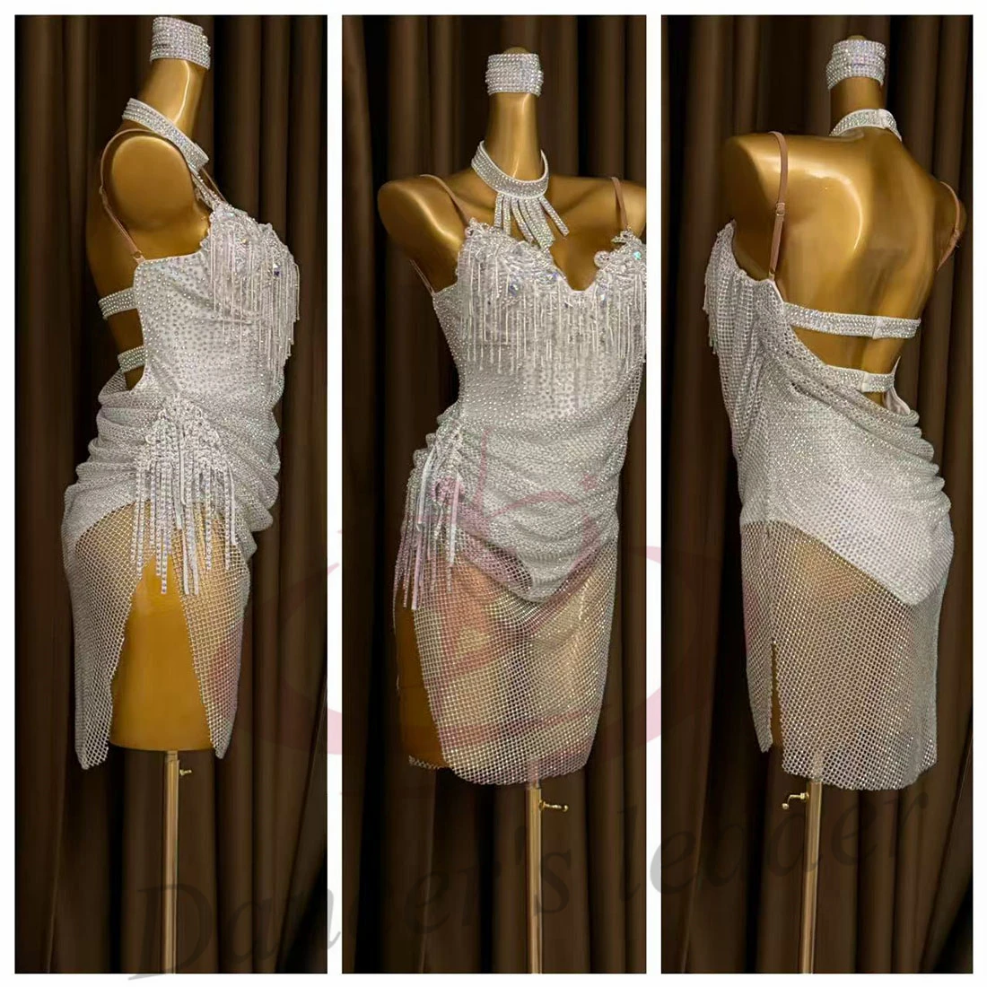 Latin Dance Adult Children's Dress AB Diamond High-End Custom Silver White Diamond Mesh Suspender Tango Women's Clothing
Latin Dance Adult Children's Dress AB Diamond High-End Custom Silver White Diamond Mesh Suspender Tango Women's Clothing