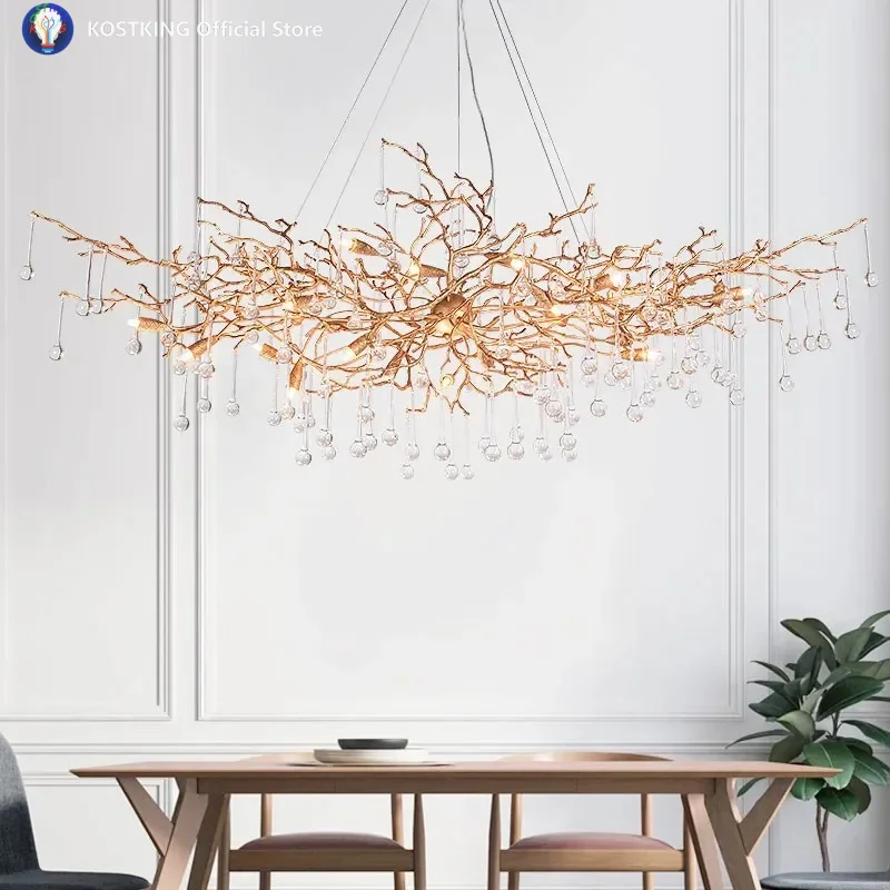 High-end LED Branch Crystal Copper Chandelier Water Drops Luxury Ceiling Chandelier Lighting Decor Tree Luxury Pendant LAMP
High-end LED Branch Crystal Copper Chandelier Water Drops Luxury Ceiling Chandelier Lighting Decor Tree Luxury Pendant LAMP