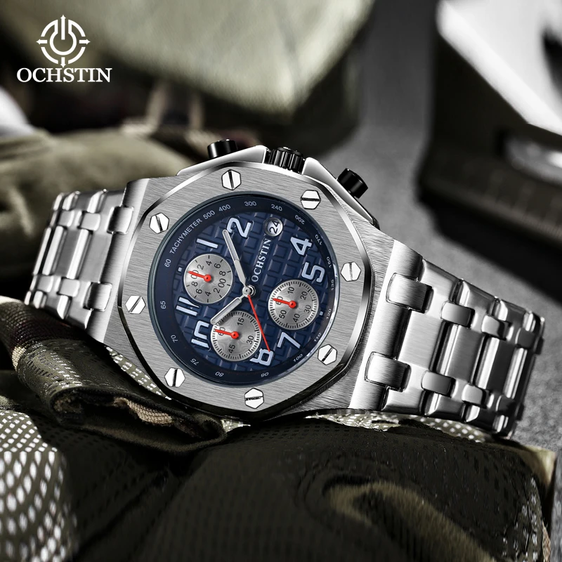 OCHSTIN Chronograph Men Watch Luxury Octagon Bezel Quartz Stainless Steel Bracelet Date Waterproof Sport Male Dress Wristwatch
OCHSTIN Chronograph Men Watch Luxury Octagon Bezel Quartz Stainless Steel Bracelet Date Waterproof Sport Male Dress Wristwatch