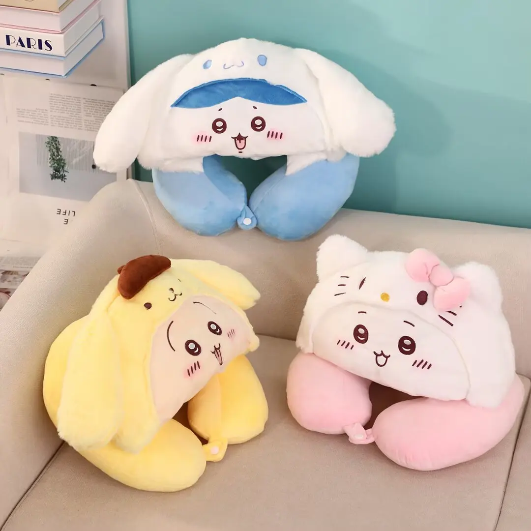 Cos Hachiware Usagi Chiikawa Косплей Hello Kitty Cinnamoroll Pom Pom Purin U-образная подушка для шеи Hachiware Портативная дорожная подушка 
Cos Hachiware Usagi Chiikawa Косплей Hello Kitty Cinnamoroll Pom Pom Purin U-образная подушка для шеи Hachiware Портативная дорожная подушка
