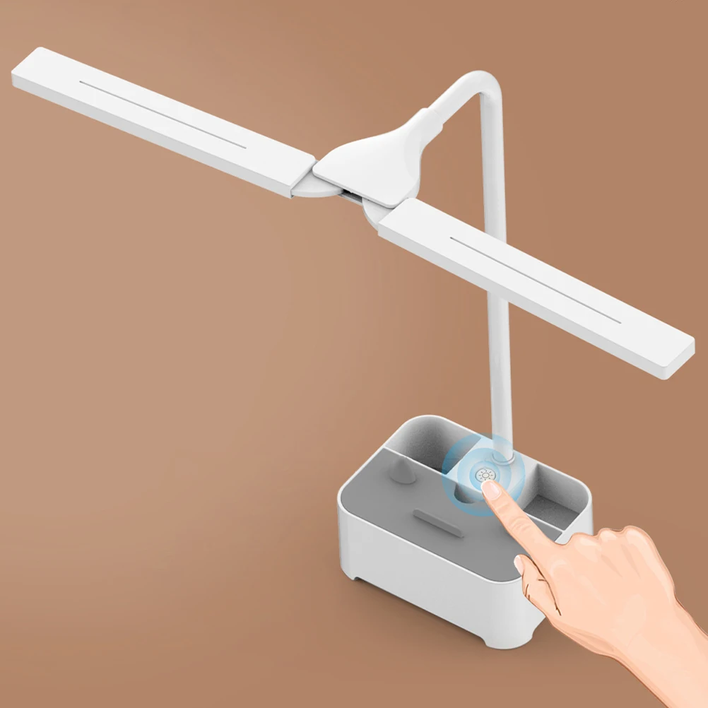 Dual Heads Desk Lamp Eye Protection Lamp Portable Table Light Students USB Phone Holder Pen Stand Night Light
Dual Heads Desk Lamp Eye Protection Lamp Portable Table Light Students USB Phone Holder Pen Stand Night Light