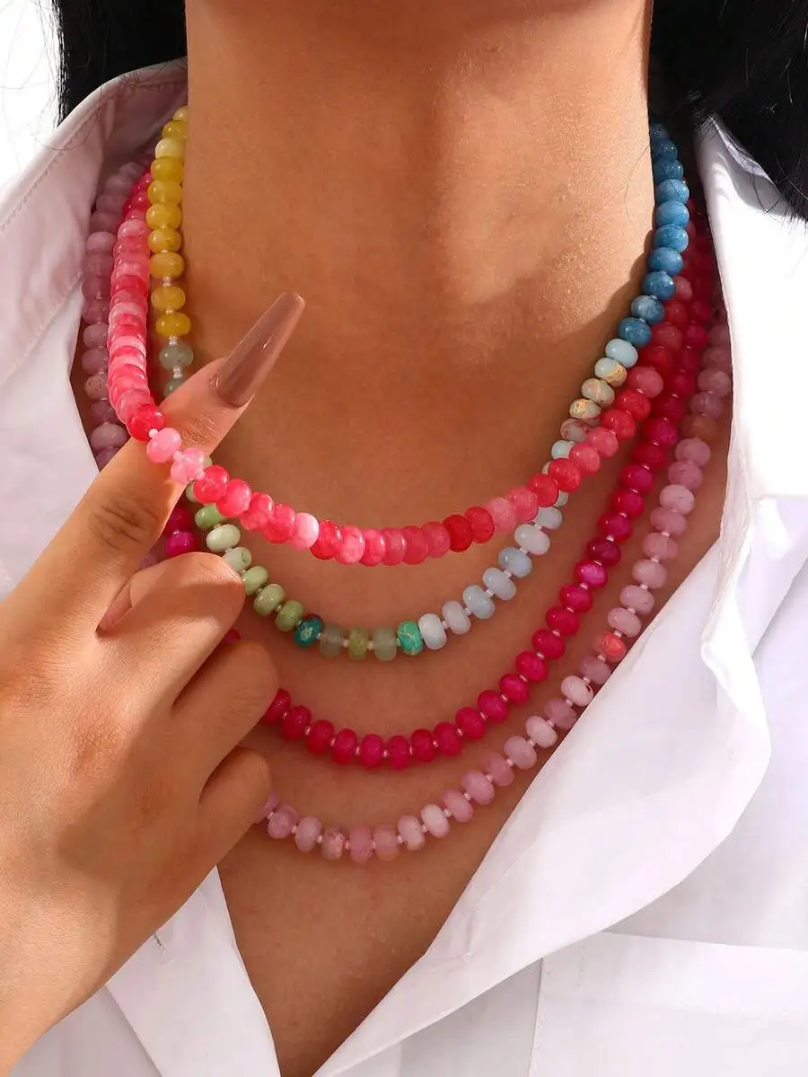 1pc Bohemian Style Creative Luxury Elegant Natural Stone Beads Necklace, Suitable For Women, Sisters And Couples,
1pc Bohemian Style Creative Luxury Elegant Natural Stone Beads Necklace, Suitable For Women, Sisters And Couples,