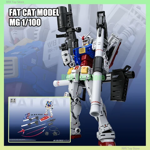 In Stock FAT CAT Model MG 1/100 RX-78-2 Assembly Model Kit Special RG 1/144 2.0 Enlarged Version Plastic Model Kits Toy