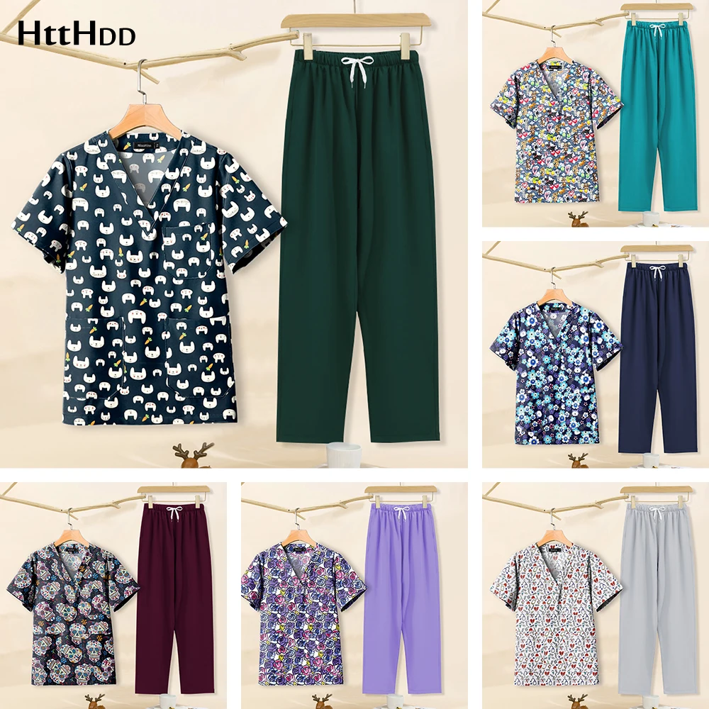 Medical Unisex V-neck Short Sleeved Printed Top Nursing Pants for Women Hospital Uniform Surgical Gown Nurse Doctor Work Clothes
Medical Unisex V-neck Short Sleeved Printed Top Nursing Pants for Women Hospital Uniform Surgical Gown Nurse Doctor Work Clothes