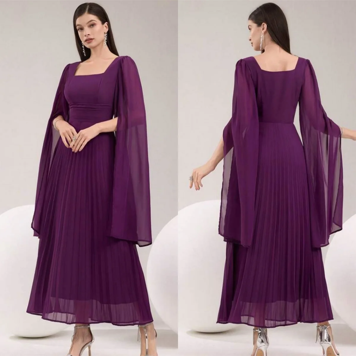 Customized Simple Purple Chiffon Evening Dress Elegant Square Collar Long Sleeves Homecoming Dresses Exquisite Party G
Customized Simple Purple Chiffon Evening Dress Elegant Square Collar Long Sleeves Homecoming Dresses Exquisite Party G