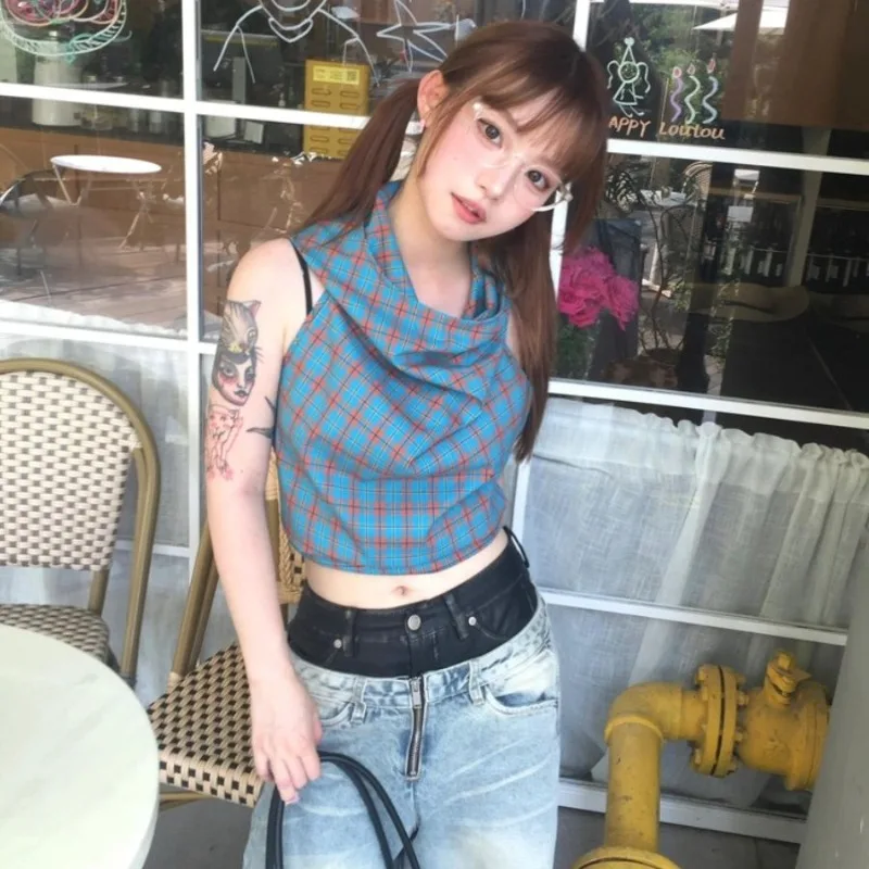 Vintage Tank Tops Women Plaid Sleeveless Hollow Out Lace Up Crop Tops Y2k Retro Tanks Backless Summer Tee Tops 2000s
Vintage Tank Tops Women Plaid Sleeveless Hollow Out Lace Up Crop Tops Y2k Retro Tanks Backless Summer Tee Tops 2000s