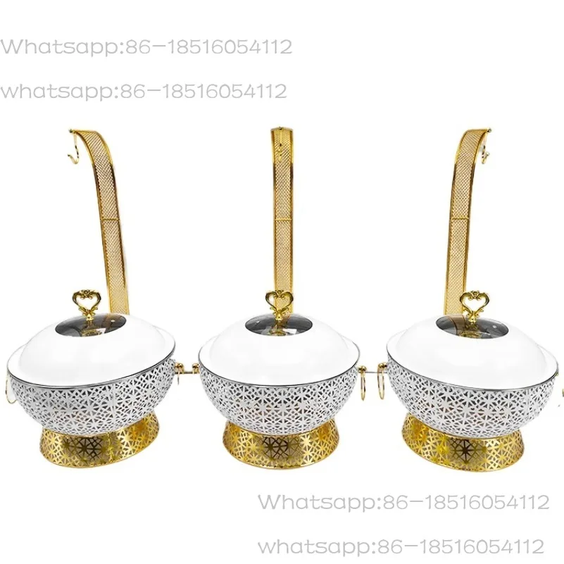 Luxury Gold Stainless Steel Hanging Hot Pot Set Five-star Hotel Style Electric Food Heater Pattern Buffet Catering 8L Gas
Luxury Gold Stainless Steel Hanging Hot Pot Set Five-star Hotel Style Electric Food Heater Pattern Buffet Catering 8L Gas