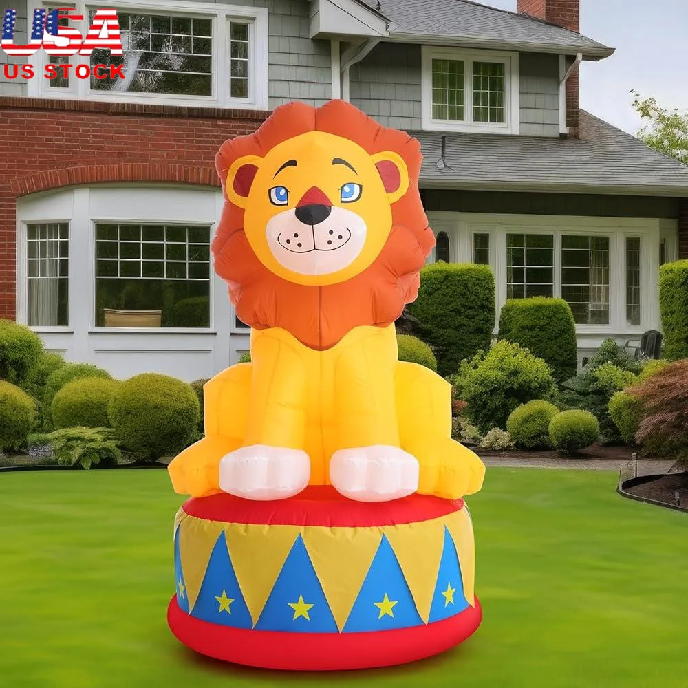 LED Inflatable Lion Outdoor Indoor Circus Carnival Decorations Birthday Party Blow Up Animal Yard Decor with Lights and Stakes
LED Inflatable Lion Outdoor Indoor Circus Carnival Decorations Birthday Party Blow Up Animal Yard Decor with Lights and Stakes