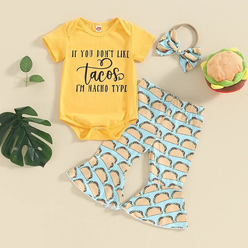 2024-01-12 Lioraitiin Baby Girl Clothes Set Letter Print Short Sleeve Romper with Cartoon Print Flare Pants and Headband Outfit
2024-01-12 Lioraitiin Baby Girl Clothes Set Letter Print Short Sleeve Romper with Cartoon Print Flare Pants and Headband Outfit