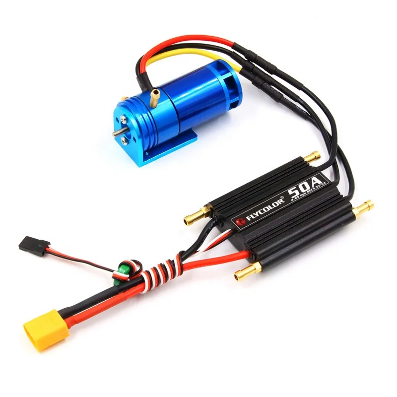 Brushless Power Drive Set 2-4S 2862 2800KV Water-Cooling Motor Flycolor 50A Water-Cooled ESC With 5.5V/5V BEC for RC Boat Model
Brushless Power Drive Set 2-4S 2862 2800KV Water-Cooling Motor Flycolor 50A Water-Cooled ESC With 5.5V/5V BEC for RC Boat Model
