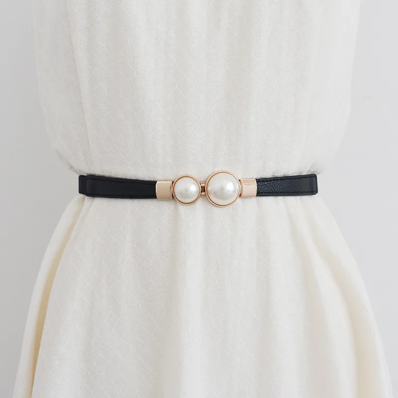 Creative Pearl Buckle Belt PU Leather Dress Skirt Waist Elastic Thin Women Belts Ladies Waistband
Creative Pearl Buckle Belt PU Leather Dress Skirt Waist Elastic Thin Women Belts Ladies Waistband