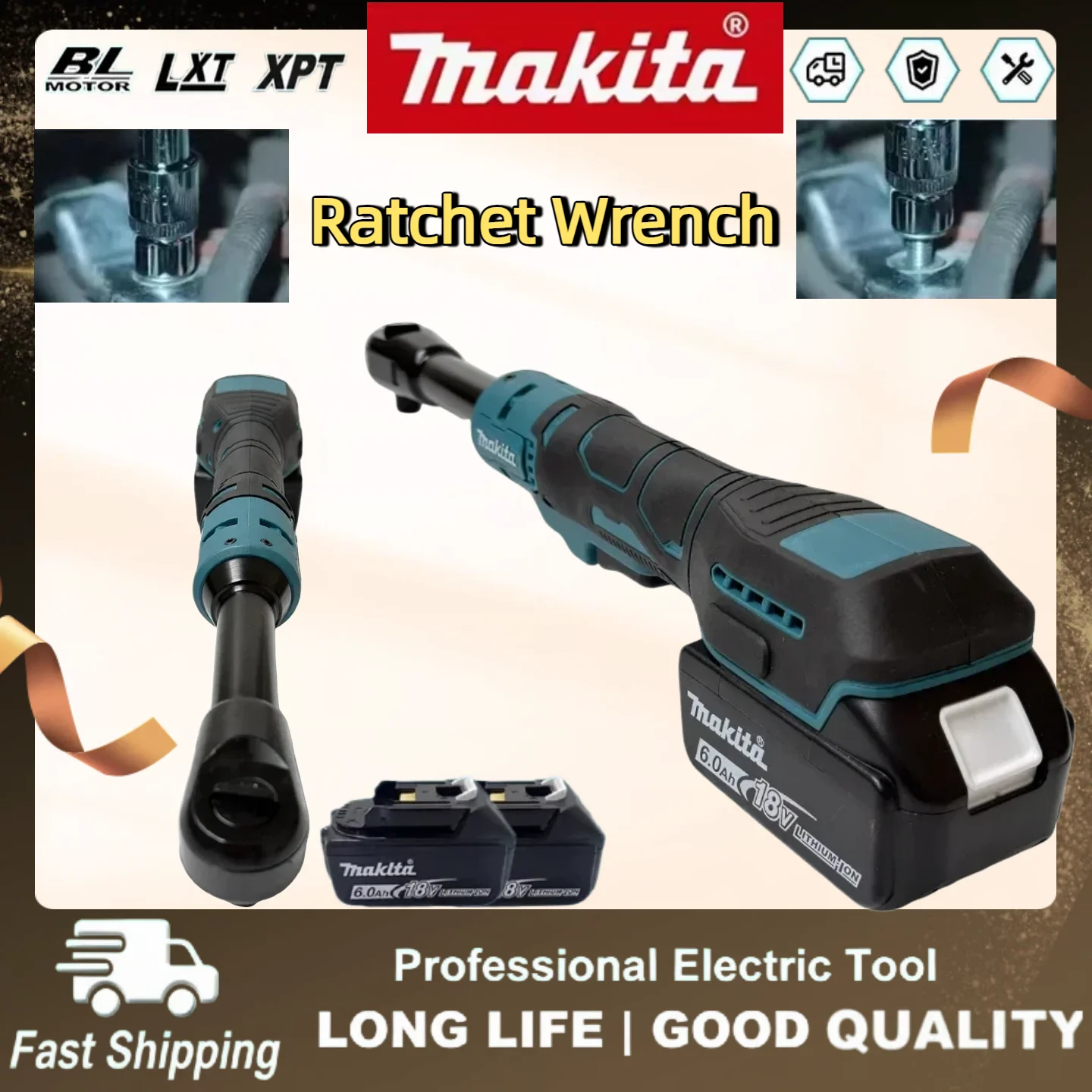 Makita 220N.m Extended Head Cordless Ratchet Wrench 3/8"1/2" Electric Nut Removal Driver Power Tool For Makita 18V Battery
Makita 220N.m Extended Head Cordless Ratchet Wrench 3/8"1/2" Electric Nut Removal Driver Power Tool For Makita 18V Battery