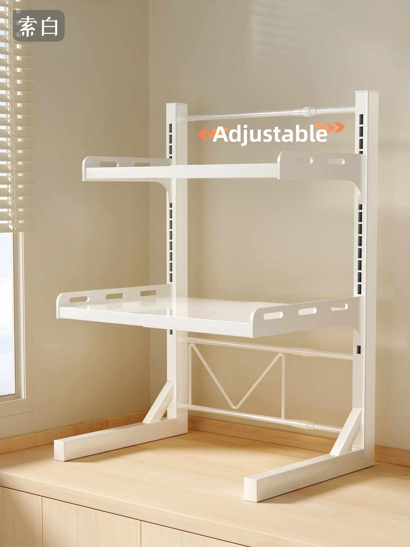 Expandable Microwave Stand Kitchen Countertop Multi-functional Rice Cooker Oven Inteated Wall Home Storage Ra Metal Material