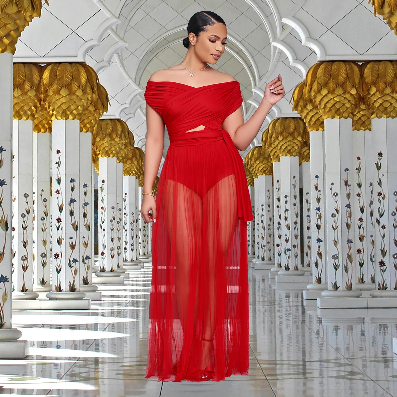Spring Summer Fashion Solid Color Mesh Two Piece Set Women Sexy Backless Short Top Long Skirt Elegant Two Piece Set
Spring Summer Fashion Solid Color Mesh Two Piece Set Women Sexy Backless Short Top Long Skirt Elegant Two Piece Set