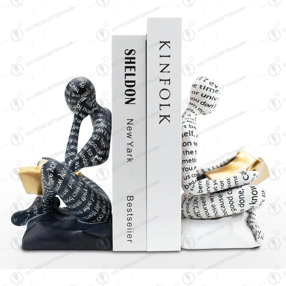 Thinker Decorative Bookends for Books, Unique Book Stoppers to Hold Book, Modern Home Office Decor Aesthetic Black & White
Thinker Decorative Bookends for Books, Unique Book Stoppers to Hold Book, Modern Home Office Decor Aesthetic Black & White