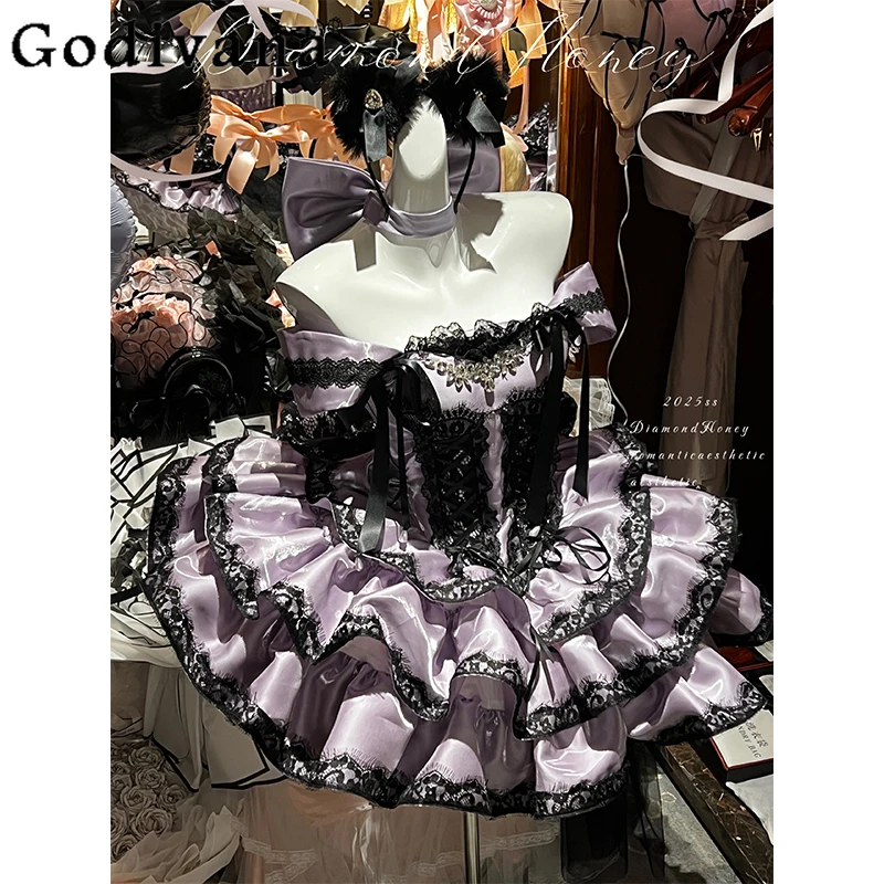Purple Lolita Mini Dress Women's Sweet Cute High Waist Slim Elegant French Vintage Off-Shoulder Sexy Summer Dress Party Dress
Purple Lolita Mini Dress Women's Sweet Cute High Waist Slim Elegant French Vintage Off-Shoulder Sexy Summer Dress Party Dress