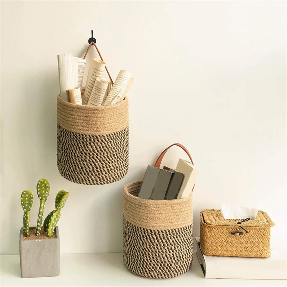 Rog-eyHanging Basket Desktop Woven Storage Basket Wall-Mountable Hanging Storage Basket Nordic Portable Kitchen Ware
Rog-eyHanging Basket Desktop Woven Storage Basket Wall-Mountable Hanging Storage Basket Nordic Portable Kitchen Ware