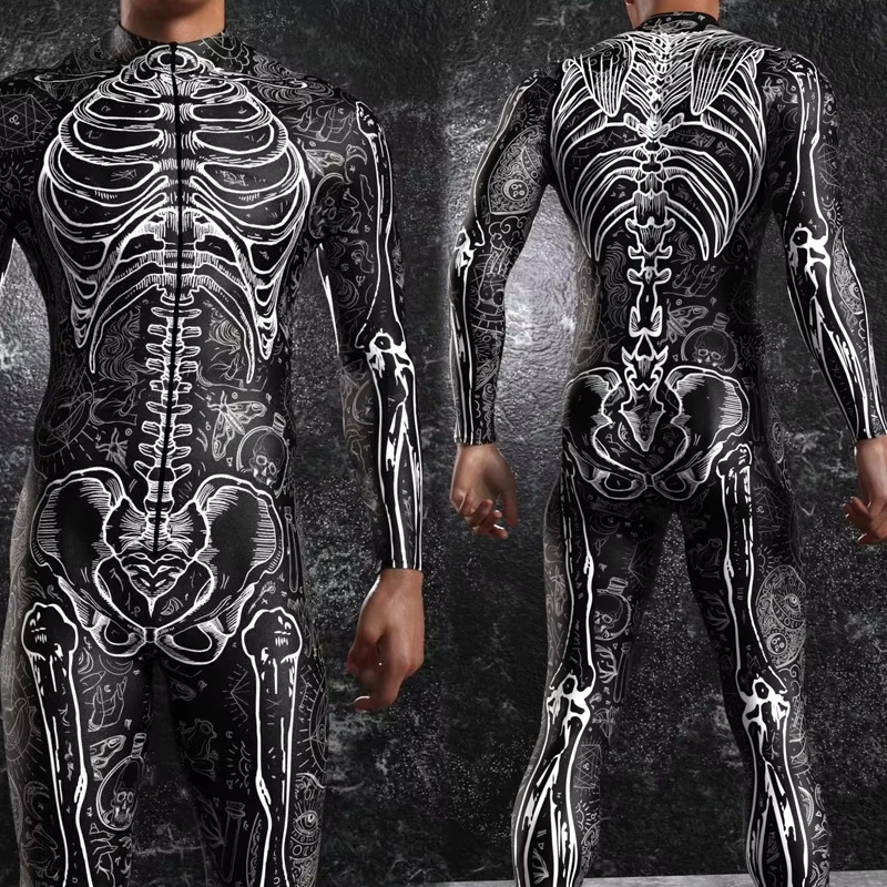 Cool Men 3D Skeleton Bodysuit Devil Cosplay Costume Punk Jumpsuit Party Carnival Stage Performance Romper Suit
Cool Men 3D Skeleton Bodysuit Devil Cosplay Costume Punk Jumpsuit Party Carnival Stage Performance Romper Suit