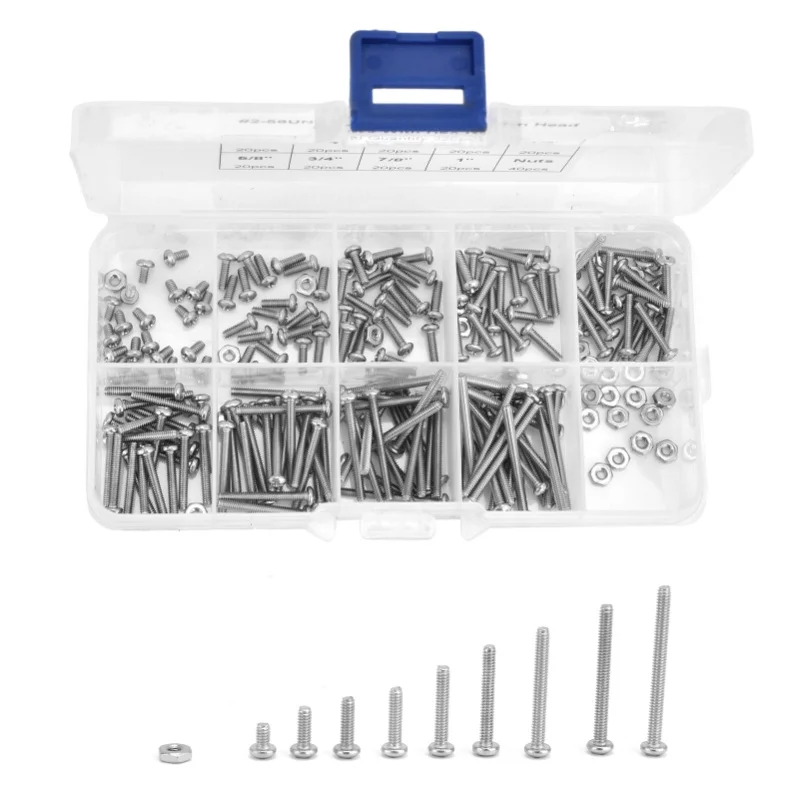 180Pcs Cross Pan Screws 40Pcs Nuts 304 Stainless Steel American System #256UNC
180Pcs Cross Pan Screws 40Pcs Nuts 304 Stainless Steel American System #256UNC
