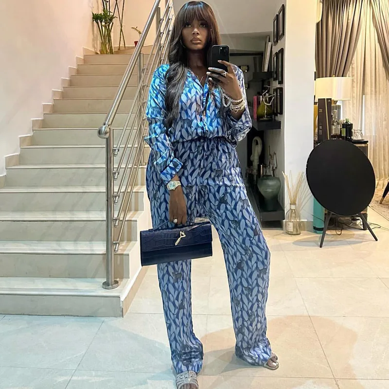 Casual Loose Print Pants Sets Womne Fashon Long Sleeve Button Shirt Outfits Spring Autumn Elegant High Waist Pant Two Piece Sets
Casual Loose Print Pants Sets Womne Fashon Long Sleeve Button Shirt Outfits Spring Autumn Elegant High Waist Pant Two Piece Sets