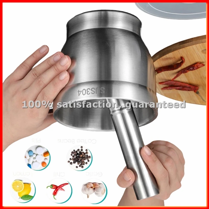 Stainless Steel Mortar and Pestle, Heavy Duty Pill Crusher, Spice Grinder, HerbCrusher Enhanced Performance (5 Inch)-ABWY
Stainless Steel Mortar and Pestle, Heavy Duty Pill Crusher, Spice Grinder, HerbCrusher Enhanced Performance (5 Inch)-ABWY