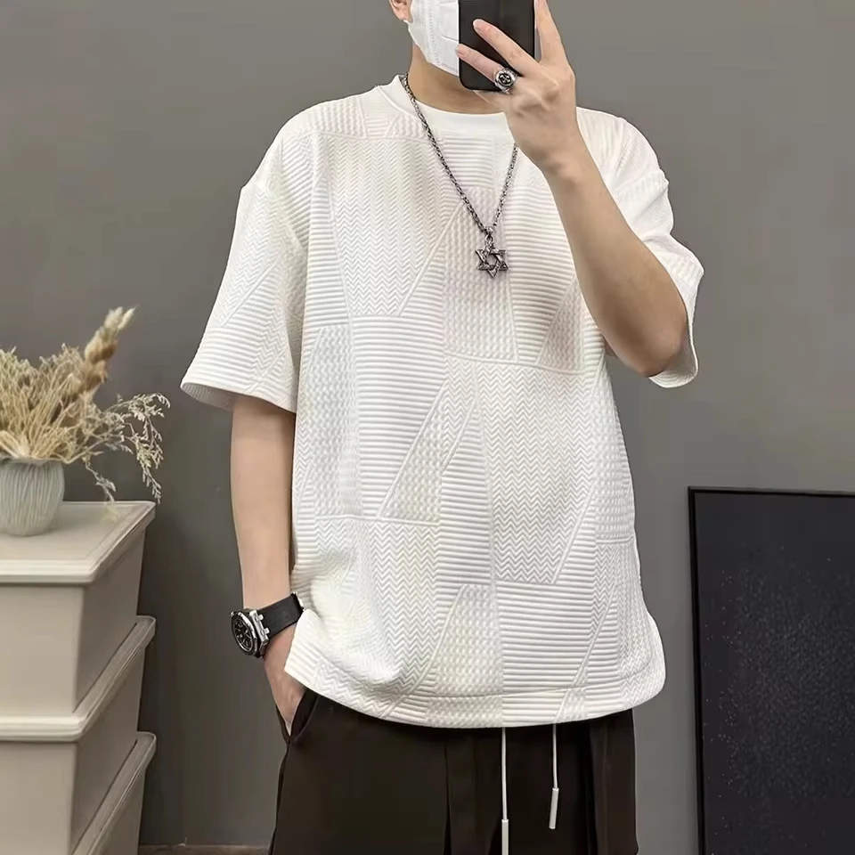 2025 Summer New Fashion Men's Heavy Duty Casual Trendy Printed Solid Color O-neck Short Sleeve Loose T-shirts Male Undershirts
2025 Summer New Fashion Men's Heavy Duty Casual Trendy Printed Solid Color O-neck Short Sleeve Loose T-shirts Male Undershirts