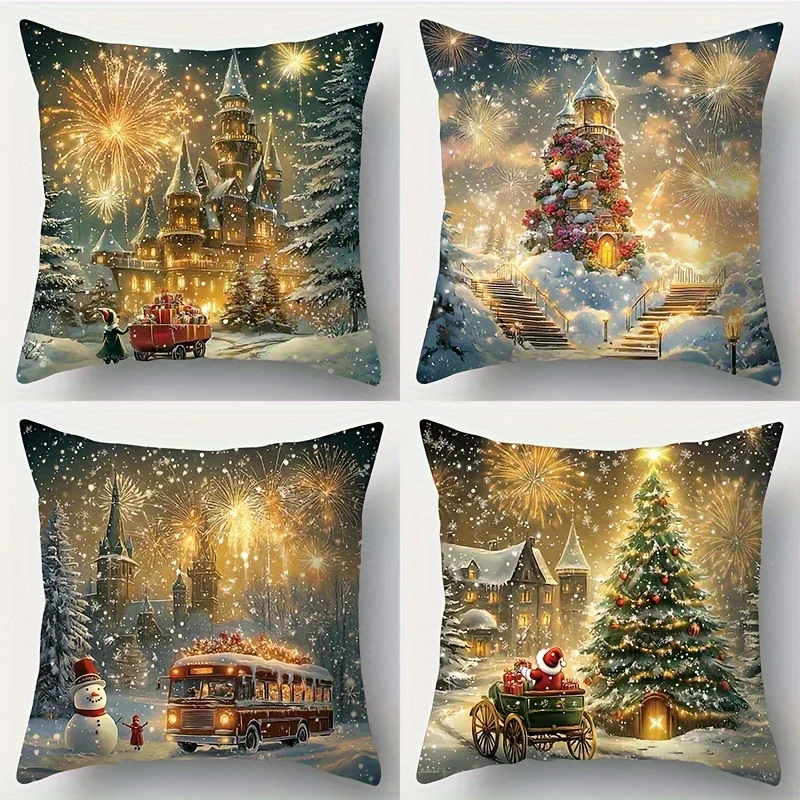 Home Decor Christmas Fantasy: Castles, Trees & Festive Scenes Pattern Cushion Cover Suitable for Sofa Bedroom Car Pillow Cover
Home Decor Christmas Fantasy: Castles, Trees & Festive Scenes Pattern Cushion Cover Suitable for Sofa Bedroom Car Pillow Cover