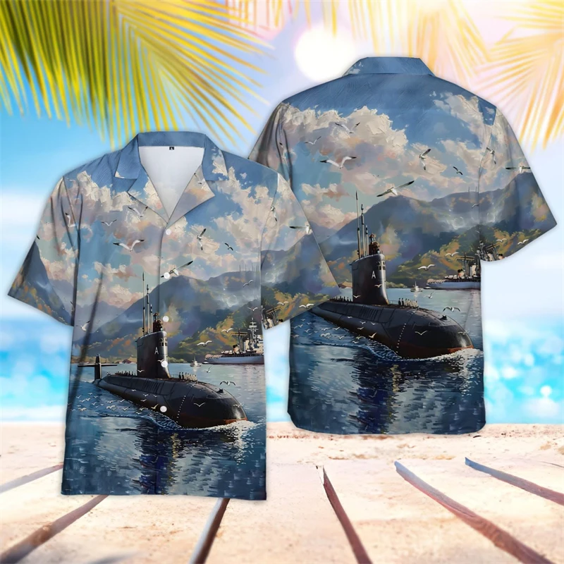 Fashion Submarine Graphic Mens Shirts Clothes Hip Hop Male Beach Shirt Sailor Ship Lapel Blouse Surfing Boat Boy Blouses Tops
Fashion Submarine Graphic Mens Shirts Clothes Hip Hop Male Beach Shirt Sailor Ship Lapel Blouse Surfing Boat Boy Blouses Tops