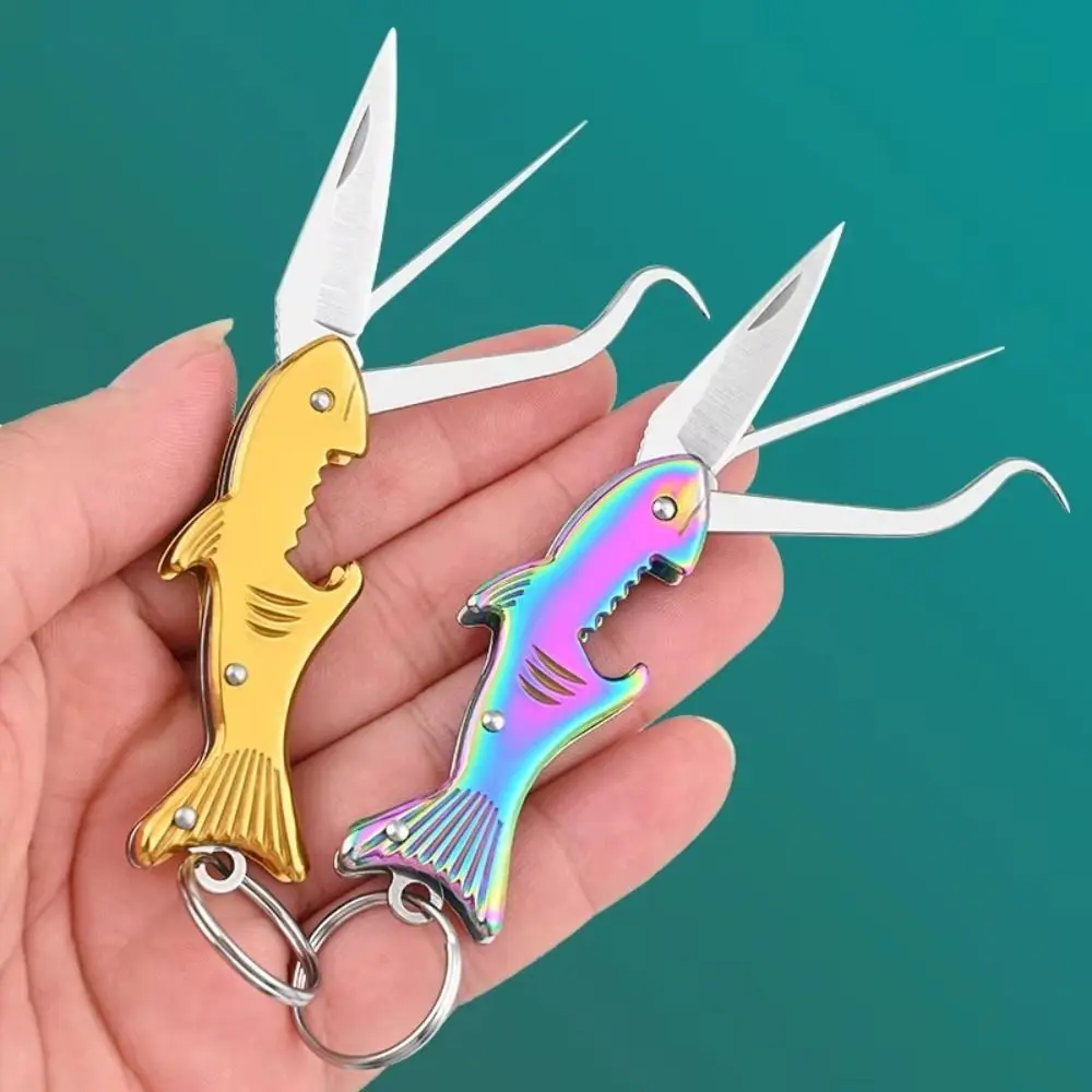 Stainless Steel Portable Folding Cutter Keychain Shark Shaped Tooth Crochet Fruit Cutter Safe Mini Pocket Cutter Outdoor
Stainless Steel Portable Folding Cutter Keychain Shark Shaped Tooth Crochet Fruit Cutter Safe Mini Pocket Cutter Outdoor