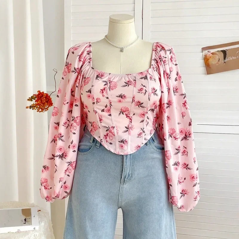 GUWU Printed Short Top Square Neck Spicy Girl Plus Size Blouses Pleated Top for Women Shirts
GUWU Printed Short Top Square Neck Spicy Girl Plus Size Blouses Pleated Top for Women Shirts