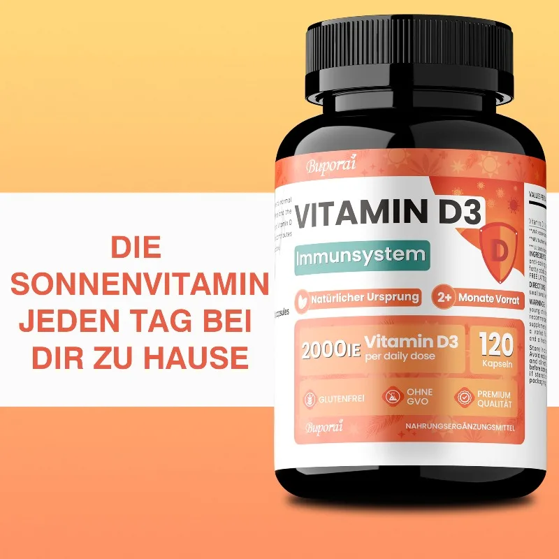 Vitamin D3 Supplement - Supports Joint Flexibility, Promote Bone, Teeth and Skin Health, Boosts Immunity and Vitality, Non-GMO
Vitamin D3 Supplement - Supports Joint Flexibility, Promote Bone, Teeth and Skin Health, Boosts Immunity and Vitality, Non-GMO