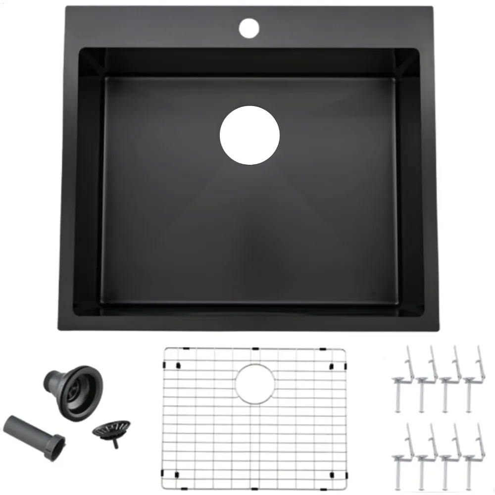 18x18 Drop in Black Bar Sink Small Topmount for Kitchen Laundry RV Office Outdoor with Dish Grid Strainer
18x18 Drop in Black Bar Sink Small Topmount for Kitchen Laundry RV Office Outdoor with Dish Grid Strainer