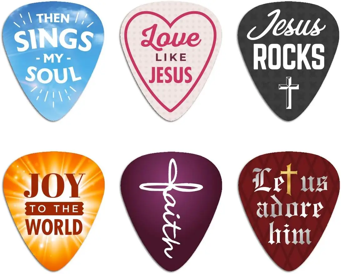 Guitar Picks 12 Pack Celluloid Medium with Inspirational Sayings for Christian Music Lovers
Guitar Picks 12 Pack Celluloid Medium with Inspirational Sayings for Christian Music Lovers