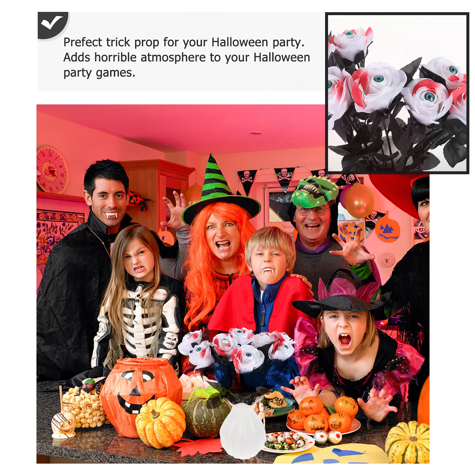 8 PCS Artificial Rose Portable Decoration Eyeball Roses Lattice Reusable Flower Polyester Halloween with Eyeballs Photo Prop
8 PCS Artificial Rose Portable Decoration Eyeball Roses Lattice Reusable Flower Polyester Halloween with Eyeballs Photo Prop