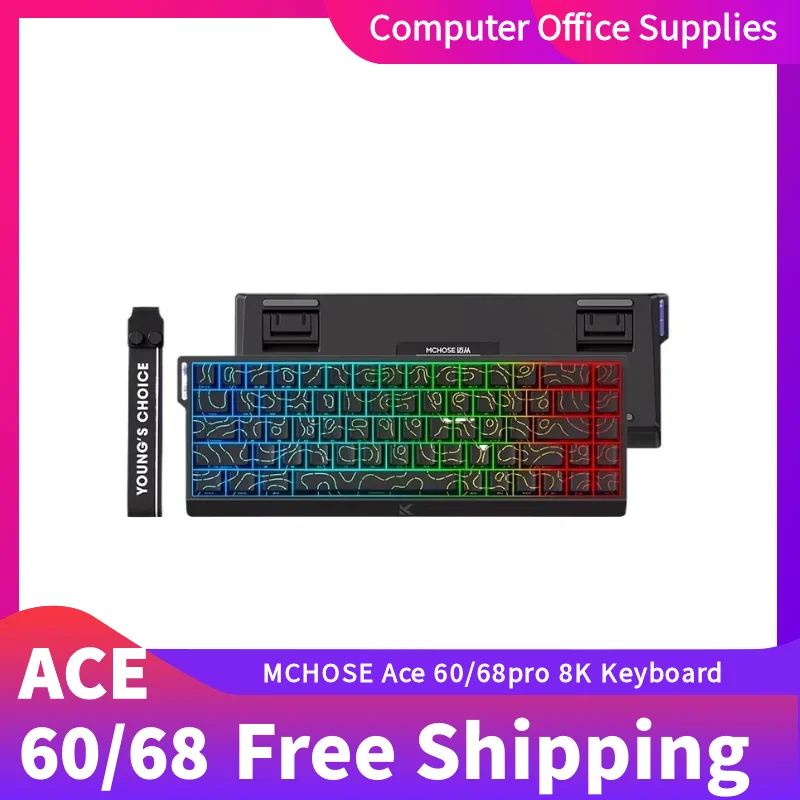 MCHOSE Ace 60/68pro game Magnetic Axis Mechanical Keyboard Original Low Latency Dual Drive HUB Aluminum Alloy 8K Wired Keyboard
MCHOSE Ace 60/68pro game Magnetic Axis Mechanical Keyboard Original Low Latency Dual Drive HUB Aluminum Alloy 8K Wired Keyboard