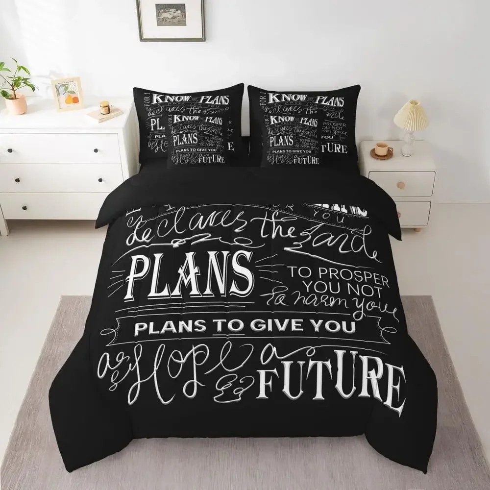 7-Piece King Size Christian Bedding Set: Jeremiah Bible Verses, Black Comforter with Pillowcases for Boys' Bedroom Decor
7-Piece King Size Christian Bedding Set: Jeremiah Bible Verses, Black Comforter with Pillowcases for Boys' Bedroom Decor
