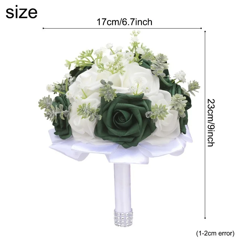 Mori Bride Simulation Dark Green Rose Bouquet Bridesmaids PE Foam White Rose Bouquet Wedding Supplies Spot
Mori Bride Simulation Dark Green Rose Bouquet Bridesmaids PE Foam White Rose Bouquet Wedding Supplies Spot