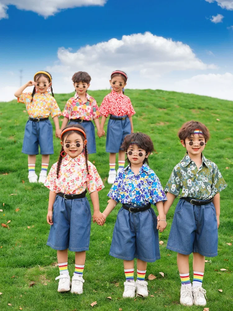 Girl Hip Hop Dance Costume Children Colorful Shirt Tops Denim Shorts for Kids Boys Jazz Street Performance Clothes
Girl Hip Hop Dance Costume Children Colorful Shirt Tops Denim Shorts for Kids Boys Jazz Street Performance Clothes