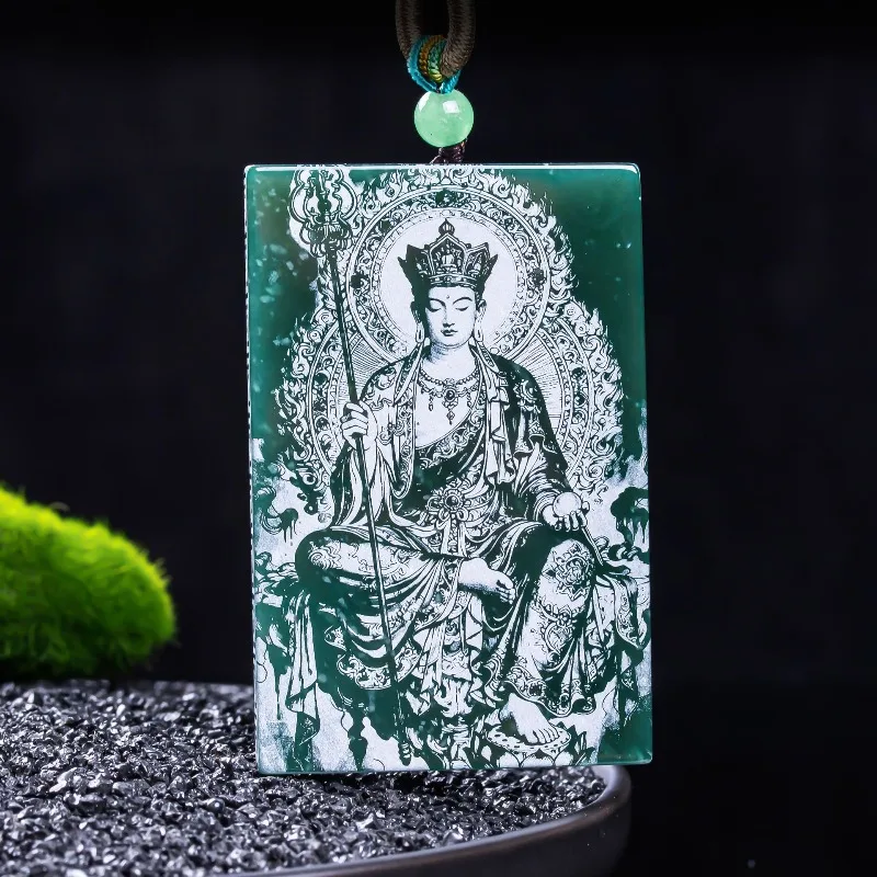 Natural Emerald Blue Water Ksitigarbha Bodhisattva Pendant Stone-shadow Carving Necklace Jewelry Charm Designer Luxury Vintage
Natural Emerald Blue Water Ksitigarbha Bodhisattva Pendant Stone-shadow Carving Necklace Jewelry Charm Designer Luxury Vintage