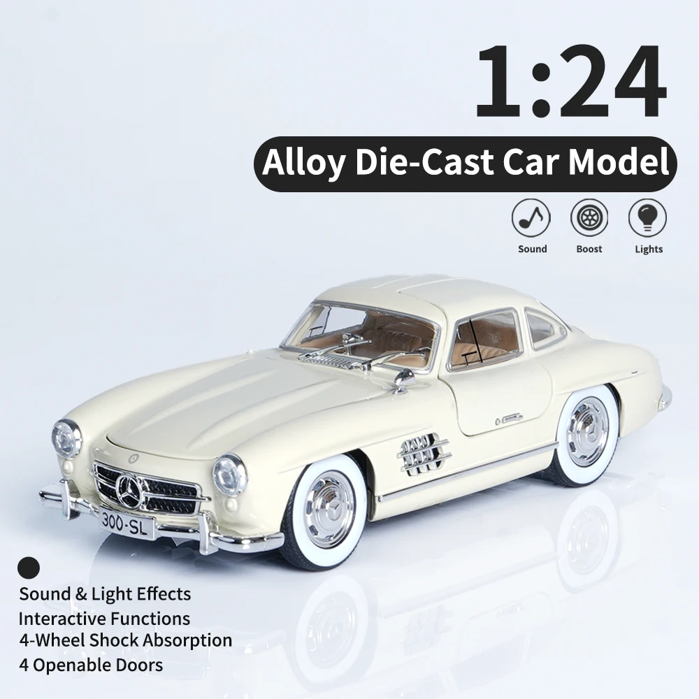 1:24 White Retro Alloy Car Model,Swallow Wing Door,Sound&Light,Pull Back,Four Wheel Suspension,Christmas/Halloween Gift,For Retro Car Enthusiasts/Boys Toys
1:24 White Retro Alloy Car Model,Swallow Wing Door,Sound&Light,Pull Back,Four Wheel Suspension,Christmas/Halloween Gift,For Retro Car Enthusiasts/Boys Toys