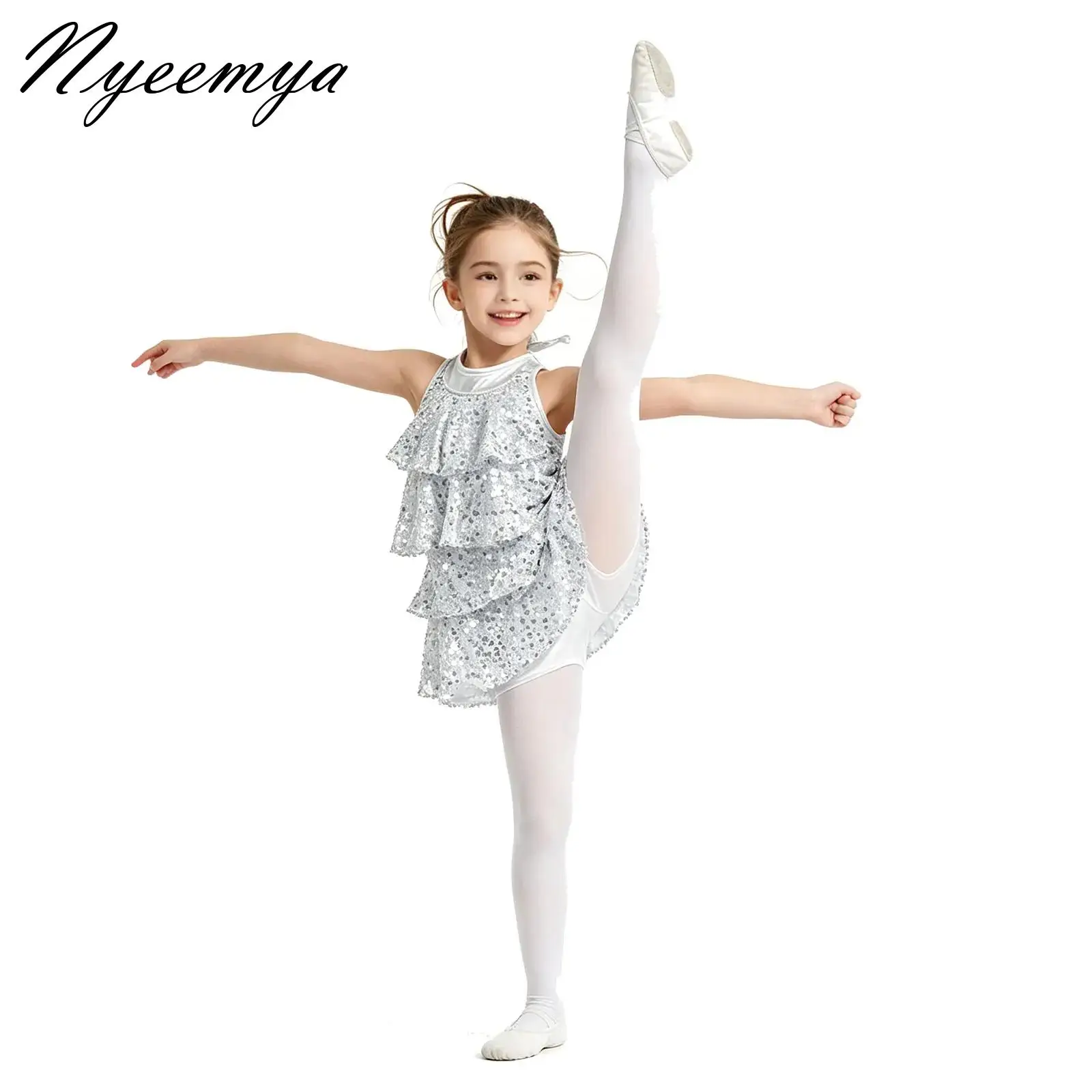 Kids Girls Ballet Dance Shorty Unitard Dress Halter Shiny Sequins Modern Jazz Latin Dancing Costume Stage Performance Dancewear
Kids Girls Ballet Dance Shorty Unitard Dress Halter Shiny Sequins Modern Jazz Latin Dancing Costume Stage Performance Dancewear
