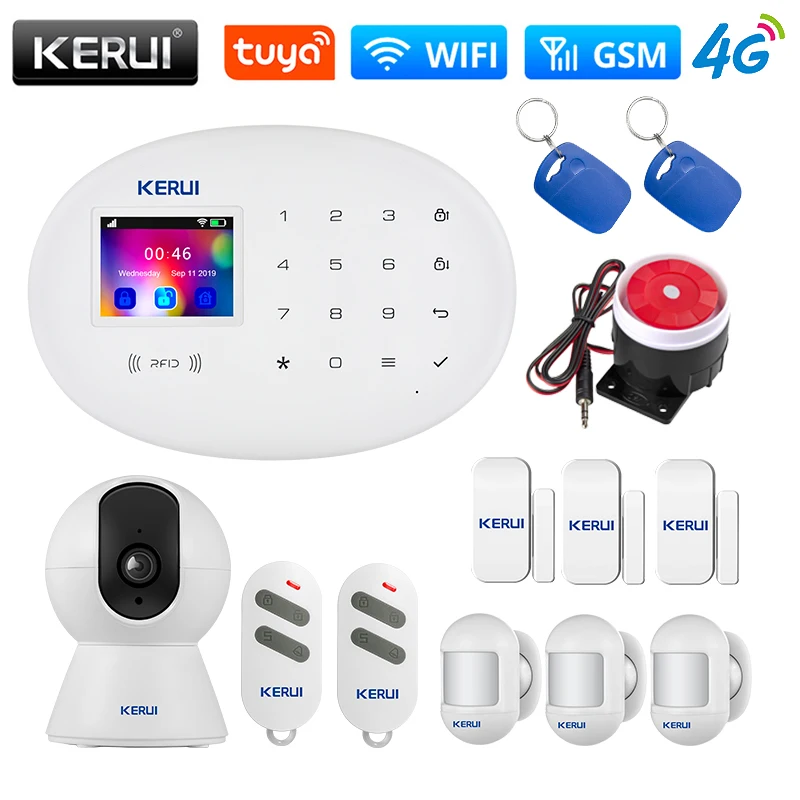 KERUI Tuya W20 4G Home Security WIFI GSM Alarm System Home Wireless APP Remote Control 2.4 Inch Screen Burglar Alarm
KERUI Tuya W20 4G Home Security WIFI GSM Alarm System Home Wireless APP Remote Control 2.4 Inch Screen Burglar Alarm